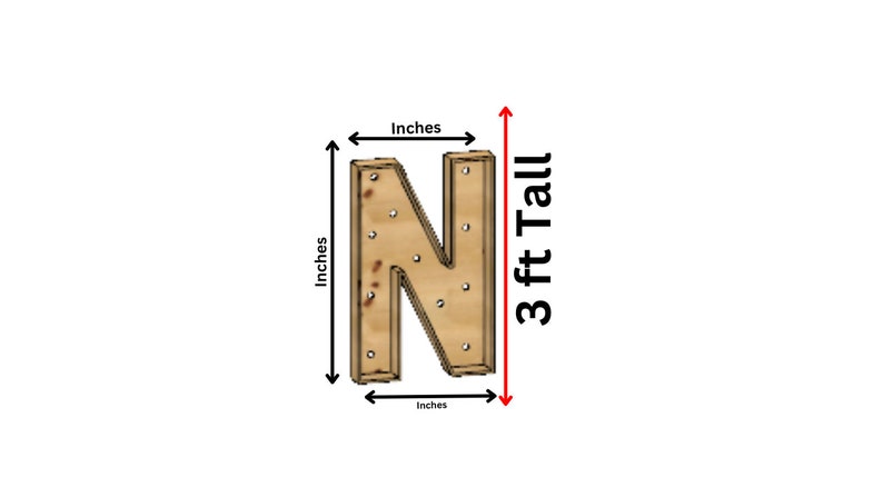 Marquee Letter N Full Measurement Plans 3ft Tall - Etsy