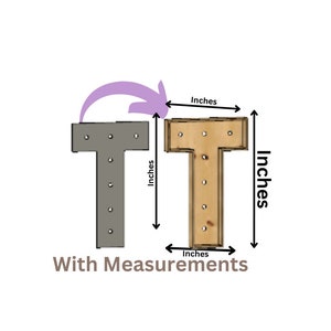 Marquee Letter (T) Full Measurement Plans 3ft Tall