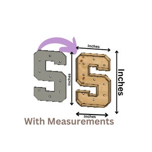 Marquee Letter (S) Full Measurement Plans 3ft Tall