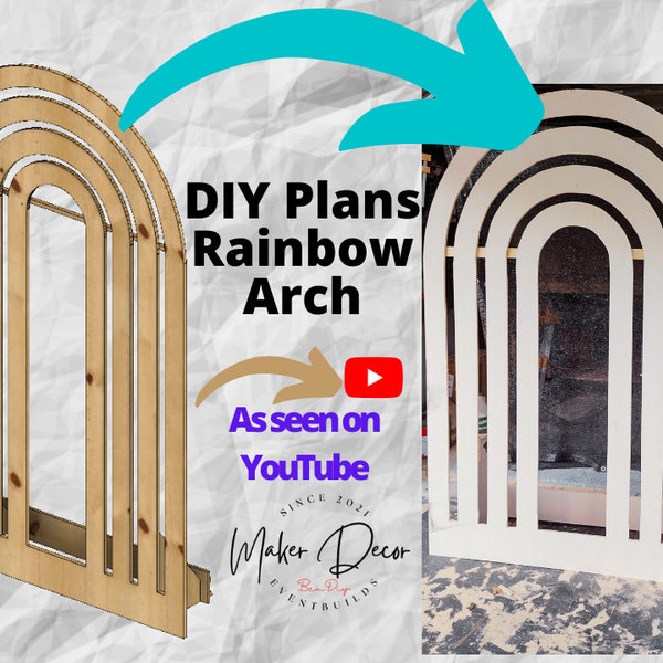 Rainbow Arch Backdrop PLANS with Measurements- DIGITAL DOWNLOAD (These are only plans on how to build yourself)