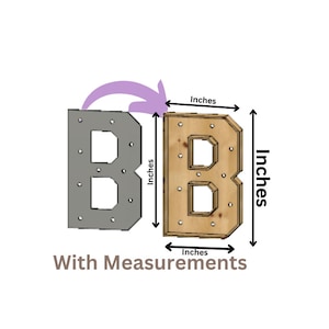 Marquee Letter (B) Full Measurement Plans 3ft Tall