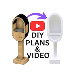 Puede incluir: Planes y video de bricolaje para construir un buzón de madera con tapa negra y base blanca.