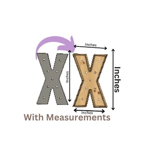 Marquee Letter (X) Full Measurement Plans 3ft Tall