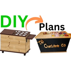 Charcuterie Cart /Coffee Cart style (Foldable) PLANS with Measurements - DIGITAL DOWNLOAD (These are 0nly plans on how to build yourself)