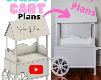 PLANOS Candy Cart Estilo Tradicional (Plegable) con Medidas - DESCARGA DIGITAL (Estos son solo planos sobre cómo construir usted mismo)