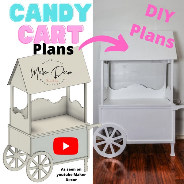 Candy Cart Traditional Style (Foldable) PLANS with Measurements - DIGITAL DOWNLOAD (These are 0nly plans on how to build yourself)