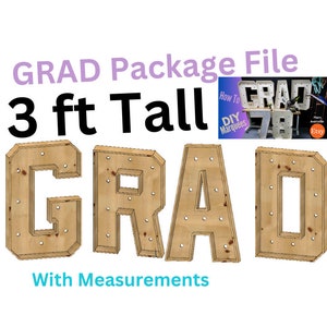 Marquee Package (GRAD) Full Measurement Plans 3ft Tall Directions Digital Download