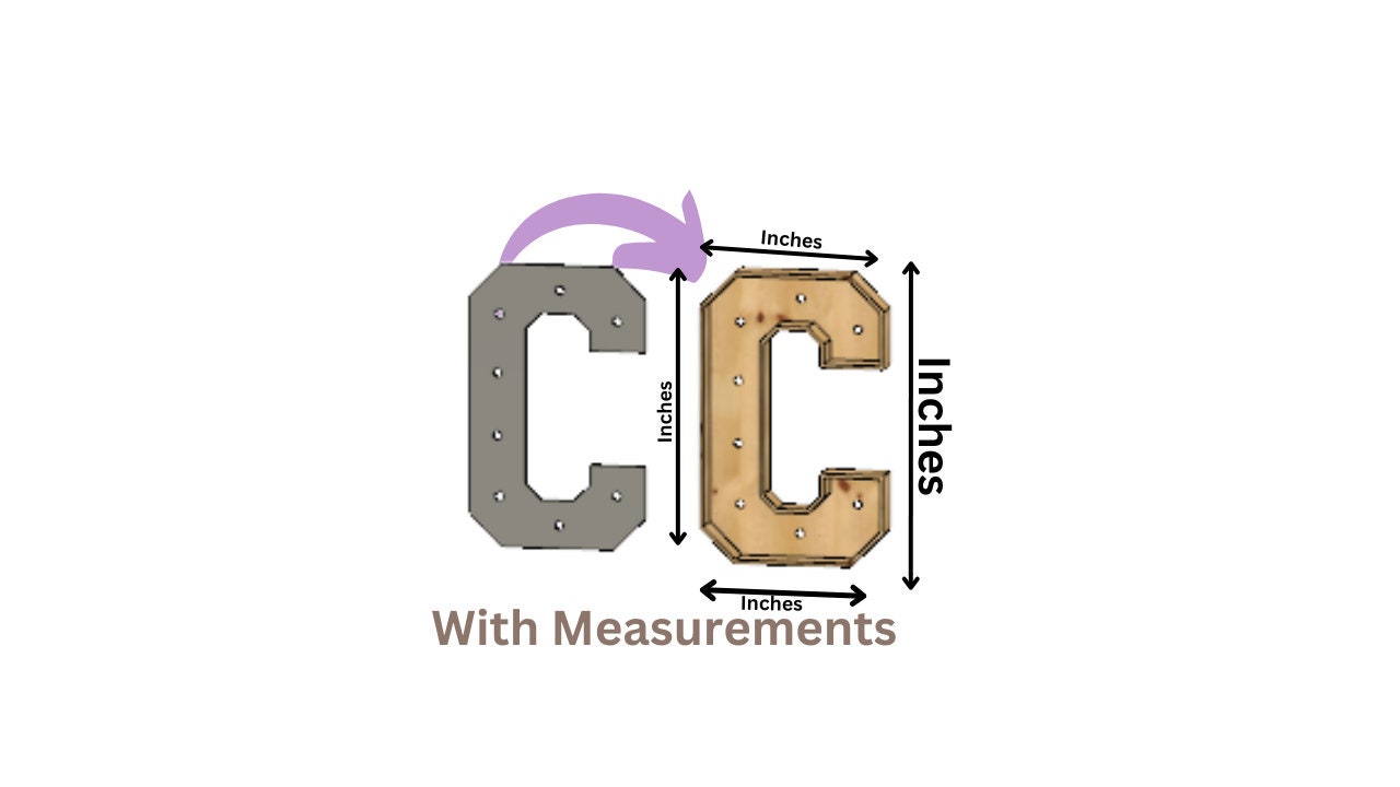 Marquee Package A-Z Letters Full Measurement Plans 4ft Tall Directions ...