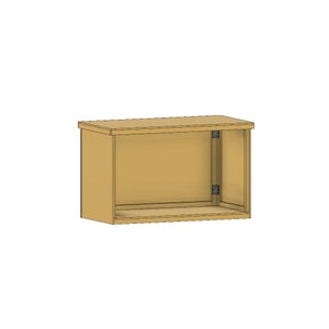 Peut inclure: Une armoire en bois avec une seule porte ouverte. L'armoire est de couleur brun clair et poss&egrave;de une &eacute;tag&egrave;re &agrave; l'int&eacute;rieur.