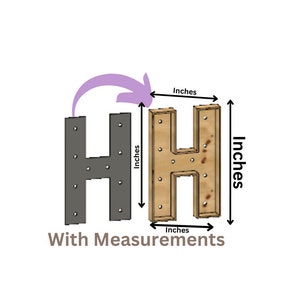 Marquee Letter (H) Full Measurement Plans 3ft Tall