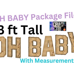 Marquee Package (OH BABY) Full Measurement Plans 3ft Tall Directions Digital Download