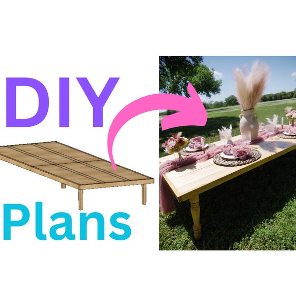 Picnic Table PLANS with Measurements- DIGITAL DOWNLOAD (These are only plans on how to build yourself)