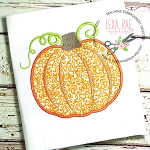 LRA Fall Autumn Pumpkin machine embroidery applique design file instant download