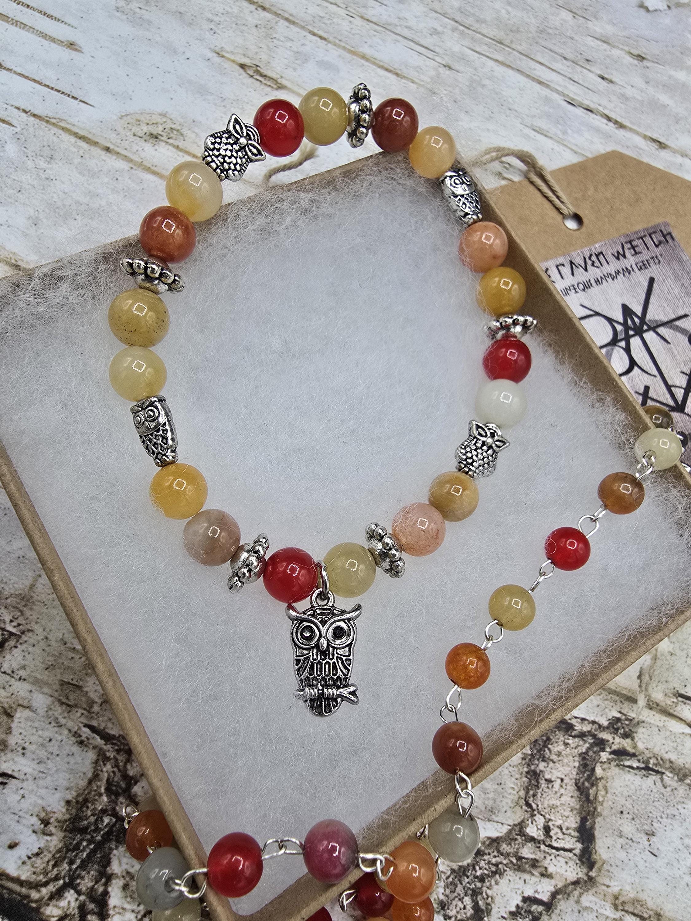 Silver owl Jade bracelet