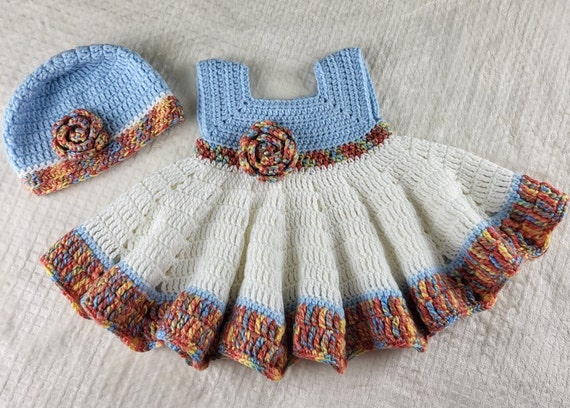 white christmas dresses Crochet Baby Dress 6-12 months – Freed Produce Farms, LLC main image 1