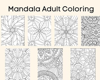 Mandala Coloring Pages for Adults, Mindfulness Art (PDF & JPG)