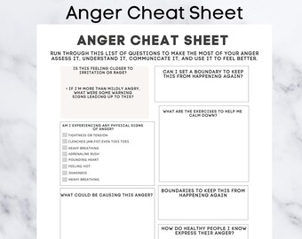 Anger Journal|Mental Health|Printable Journal|Anger Management|Coping Skills|Self Care|Therapy Journal