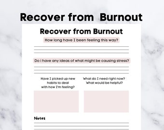 Diario di recupero dal burnout: suggerimenti per la cura di sé (PDF stampabile)