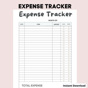 Expense Tracker printable Planner financial Stability debt Tracker