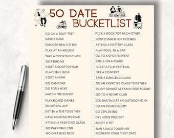 Liste de 50 dates imprimable pour les couples (PDF)