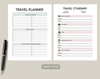 Travel Planner and Itinerary, Digital Planner, Goodnotes Planner, Group Travel, Digital Download, PDF Download