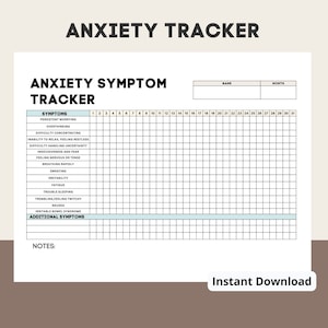 Anxiety Printable Tracker Anxiety Journal Mental Health Resource Anxiety Printable Tracker Anxiety Journal Mental Health Resource