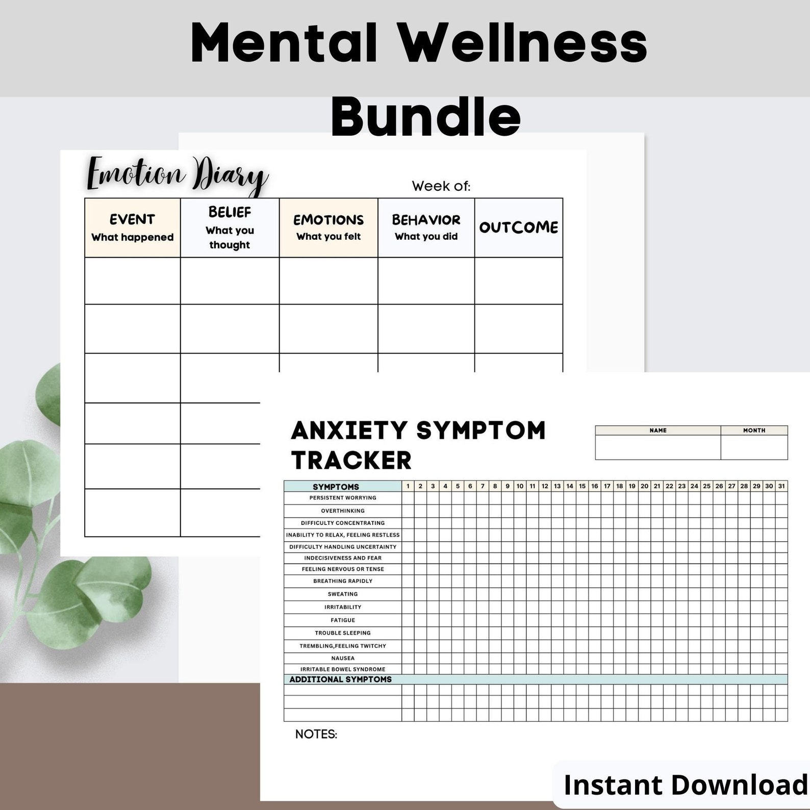 Mental Wellness Journal| Mental Health Worksheet| Printable Planners ...