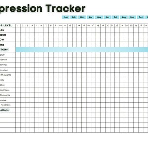 Printable Depression Tracker Self Care Planner Mental Health Printable ...