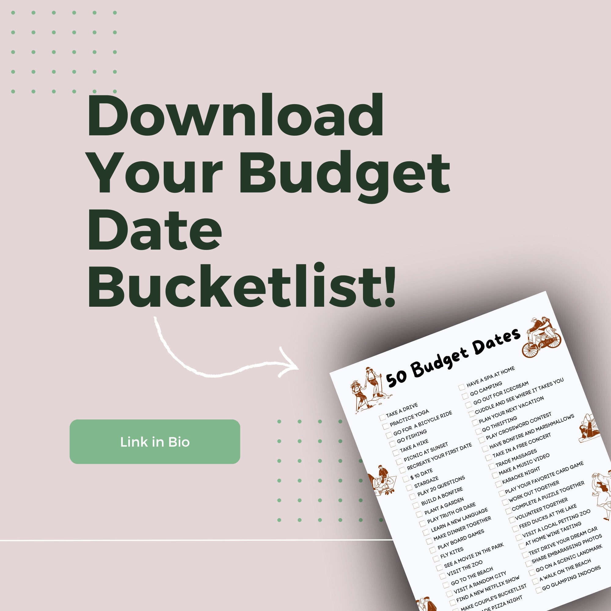 50 Budget Dates,printable Bucket List ,date Ideas,couple Goals,date