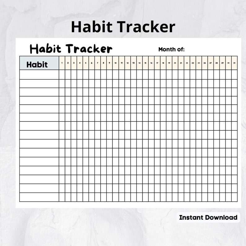Habit Trackerprintable Trackerorganizergoal Trackerprintable ...