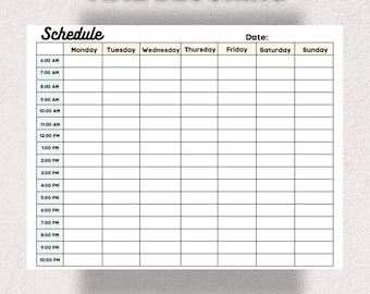 Programme imprimable de blocage du temps : agenda quotidien (PDF/JPG)