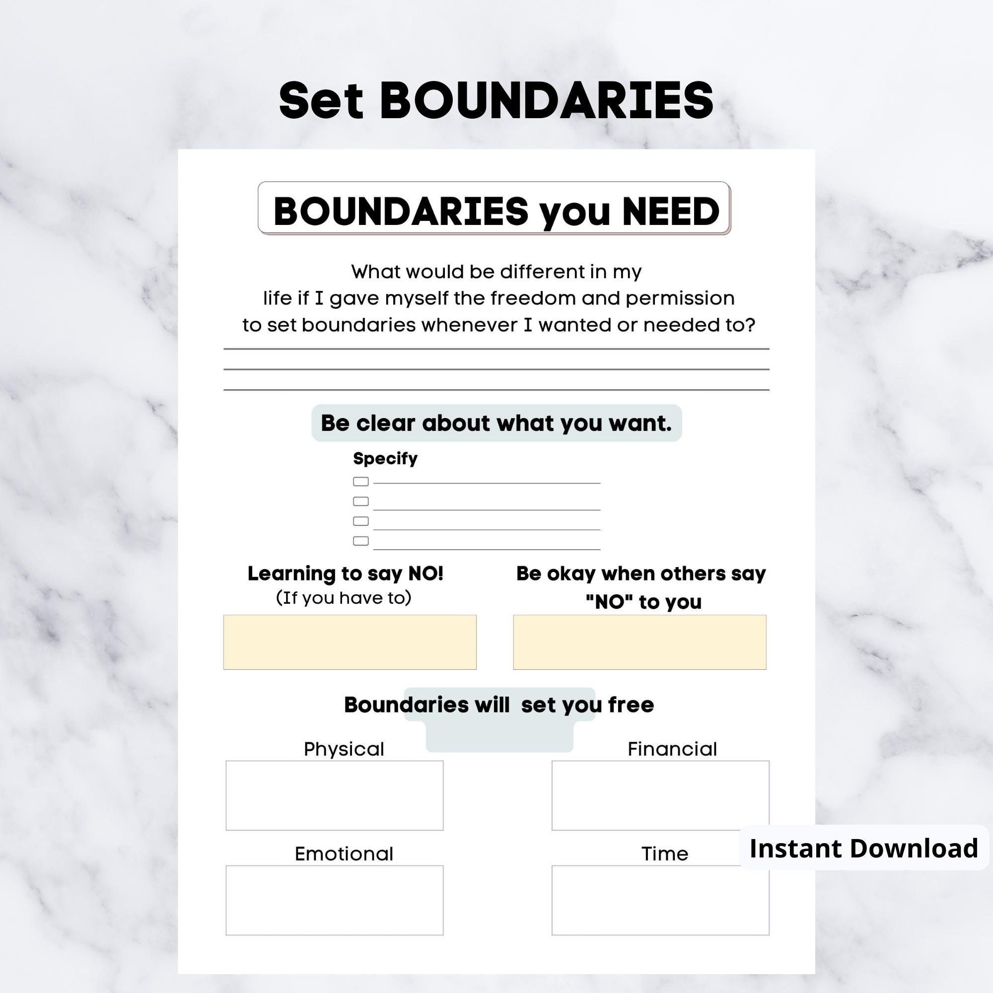 Boundaries You Need|printable Planner|printable Journal|self Growth ...