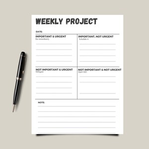Printable Minimalist Weekly Planner| Daily Planner|Instant Download| Time Management|Daily Schedule|Priority Management