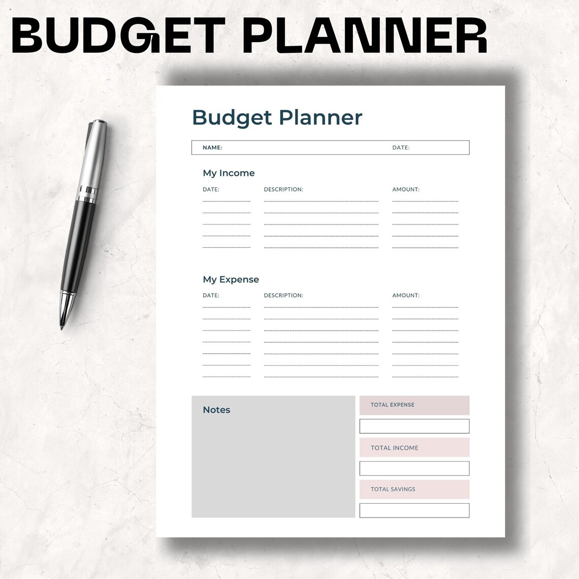 Budget Planner printable Minimalist Planner budget Template budget ...