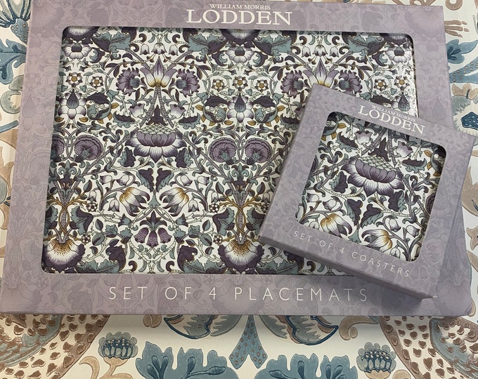William Morris Placemat and Coaster Set 4 Placemats & 4 Coasters Dining