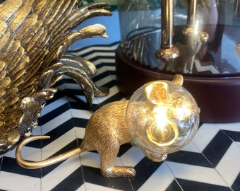 Gold Crawling Mouse Table Light | Funky small mice light | Lovely home decor accessory | Great room feature for the home |