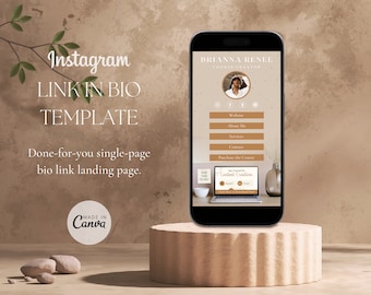 Instagram Bio Link Canva Template, Course Creator Landing Page (Digital Download)