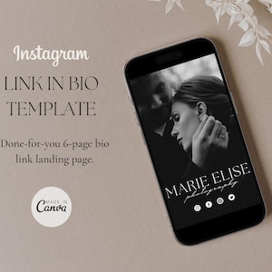 Canva Link in Bio Template for Photographers, Instagram Bio Link Landing Page, Photography Social Links Website Design, Digital Download