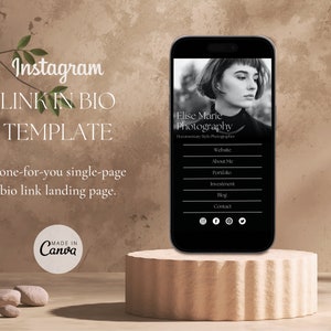 Canva Link in Bio Template for Photographers, Instagram Bio Link Landing Page, Photography Social Links Website Design, Digital Download