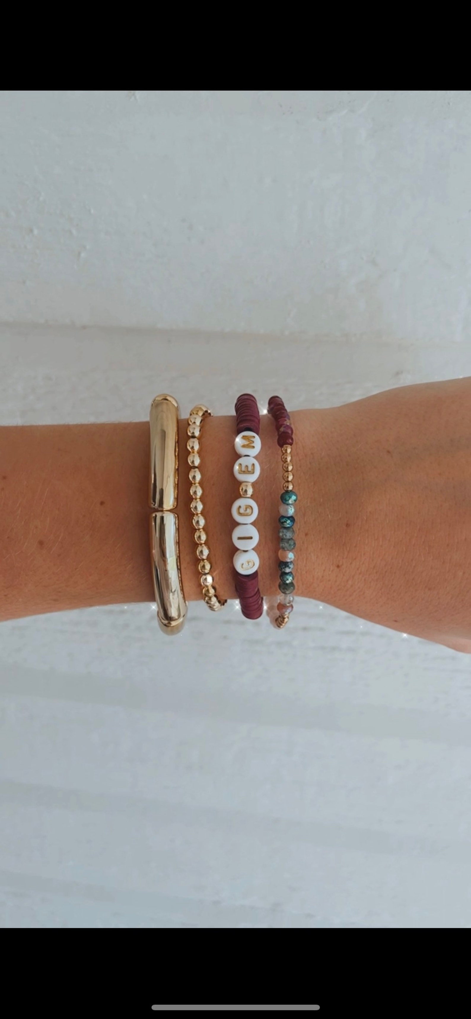 Aggie Stack Gig Em Bracelet Stack Whoop Bracelet Etsy