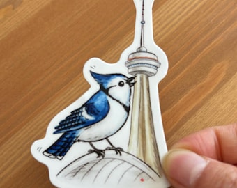 Toronto Blue Jay Sticker - cute cartoon bird art 3" vinyl sticker, blue jays, baseball, world series, cn tower, toronto bird, canada, sports
