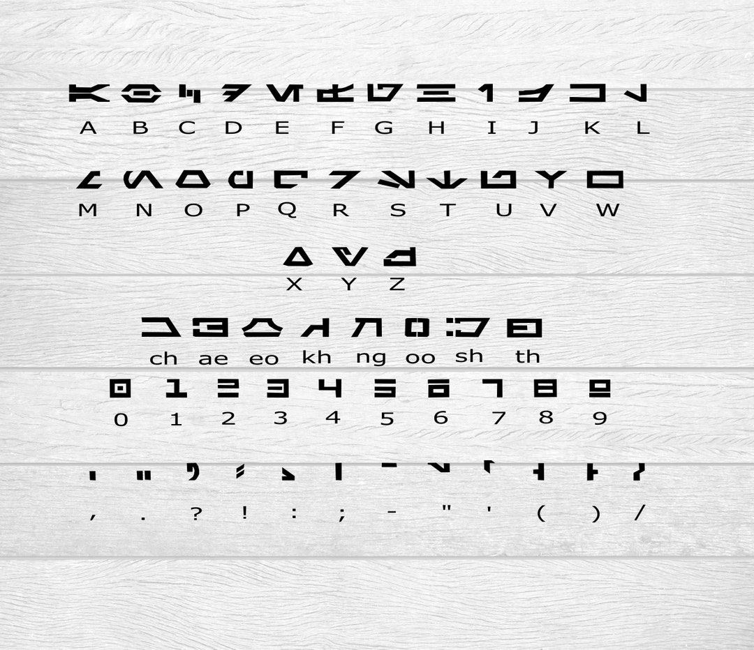 Star Wars Aurebesh Alphabet SVG Download - Etsy