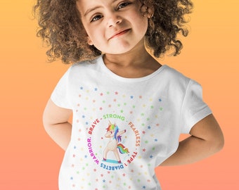 Type 1 Diabetes Warrior Kids T-Shirt - Diabetes Kids T-Shirts, Diaversary, T1 Warriors, Child Diabetes