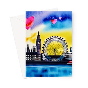 O amor de Londres está por toda parte - cartão de felicitações em branco
