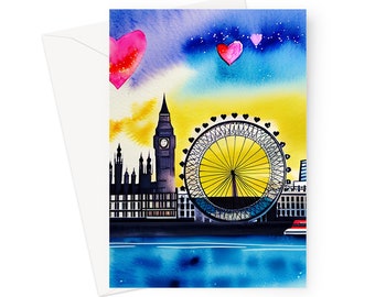O amor de Londres está por toda parte - cartão de felicitações em branco