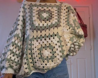 Crochet granny square sweater