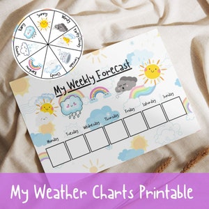 Carte météo imprimable | Imprimables pour enfants | Activités pour l'école à la maison | Imprimables préscolaires | Activités météorologiques