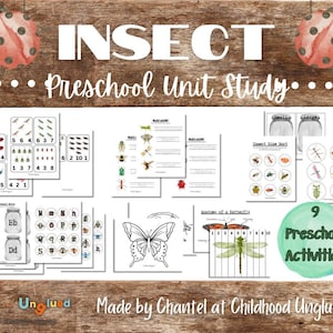 Insect Unit Study for Preschool | Kindergarten Insect Unit Study | Entomology Unit Study | Kids Printable Activity