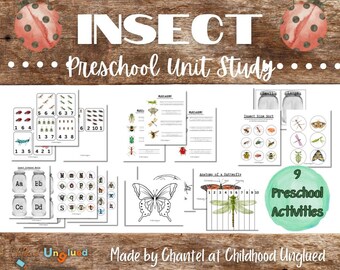 Insect Unit Study for Preschool | Kindergarten Insect Unit Study | Entomology Unit Study | Kids Printable Activity