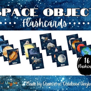 Space Object Flashcards | Outer Space Flash Cards | Kids Printables | Space Unit Study Companion